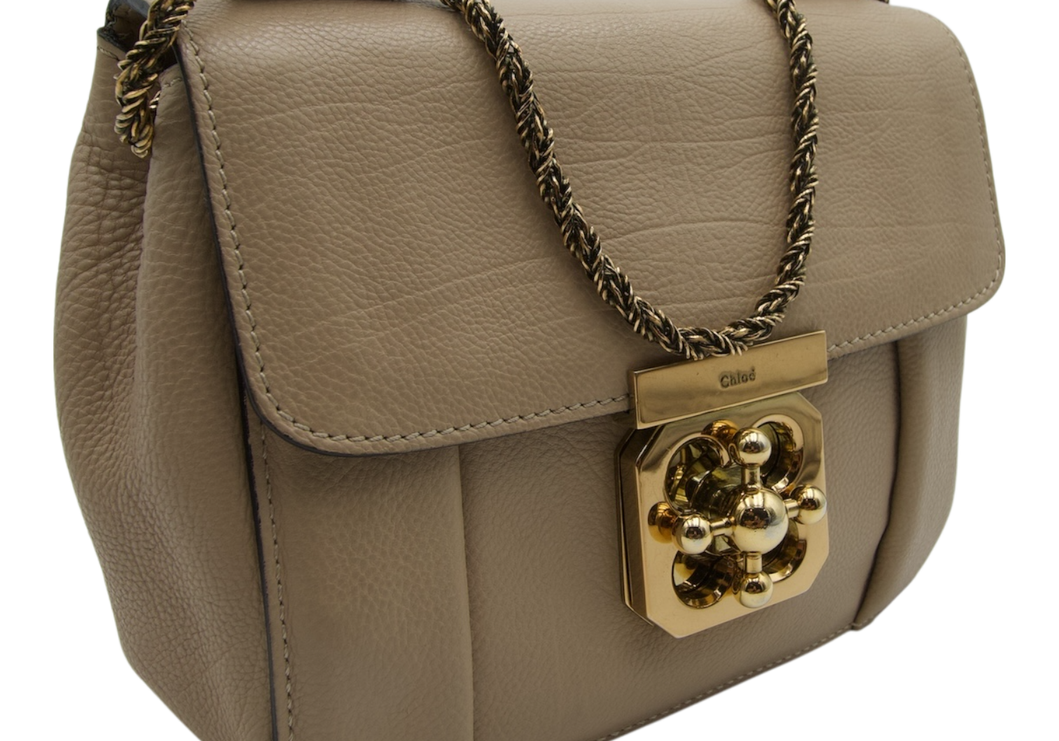 Chloé Elsie Beige Leather Shoulder Bag