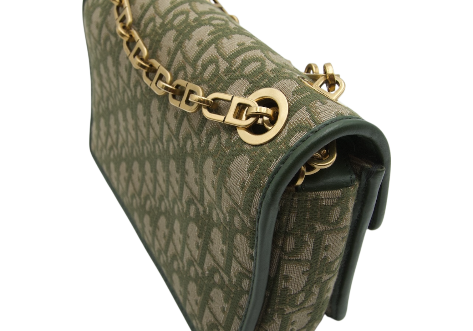Dior Trotter Oblique Chain Shoulder Bag Green