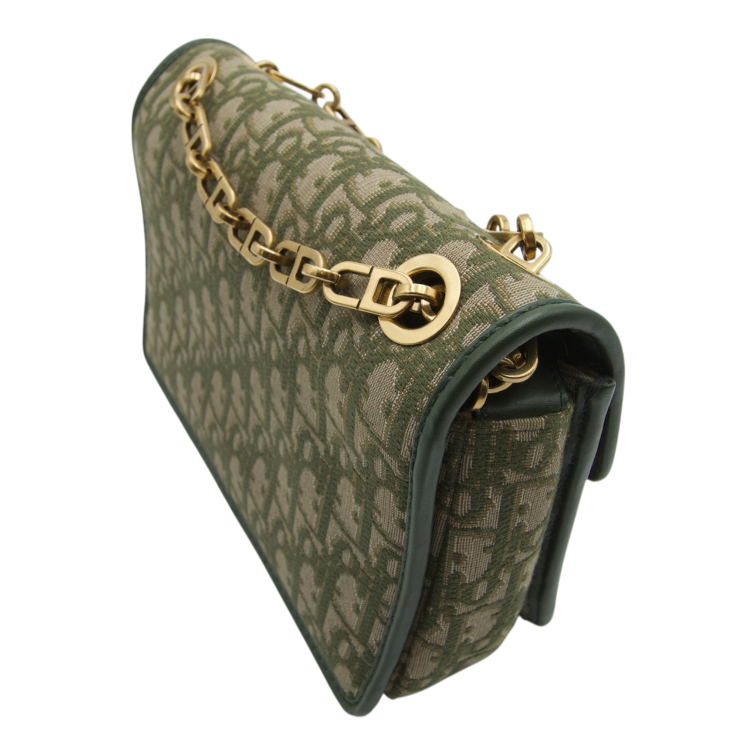 Dior Trotter Oblique Chain Shoulder Bag Green
