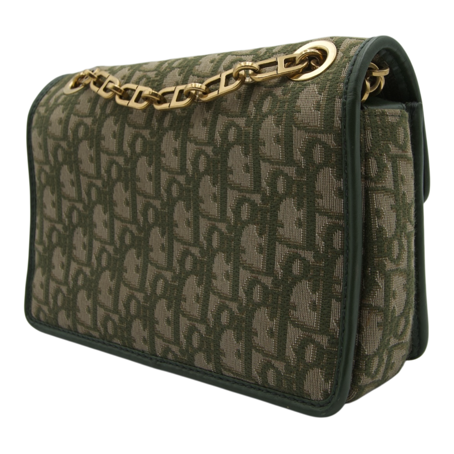 Dior Trotter Oblique Chain Shoulder Bag Green