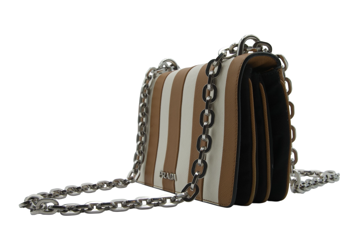 Prada Striped Saffiano Bag