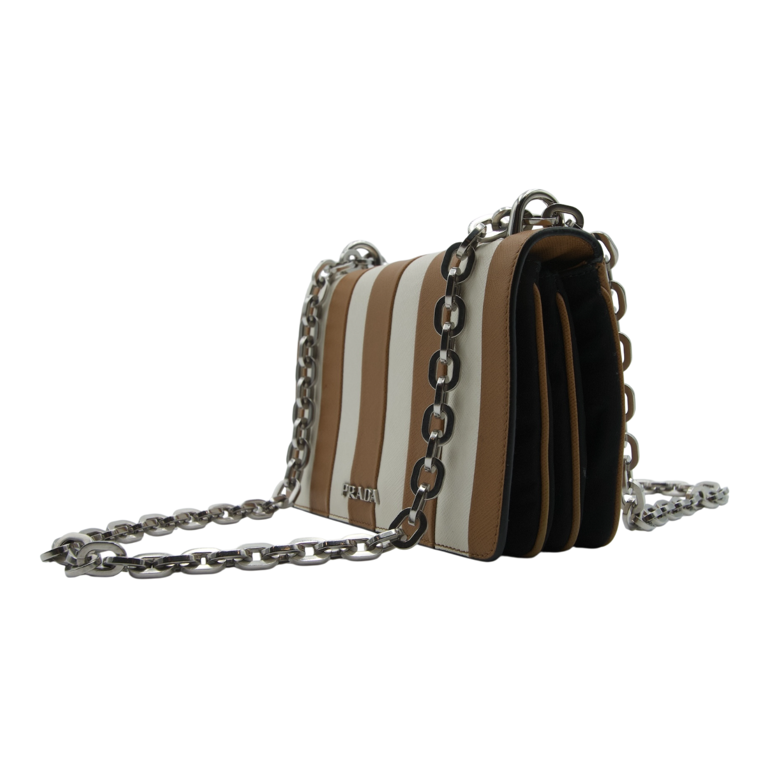 Prada Striped Saffiano Bag