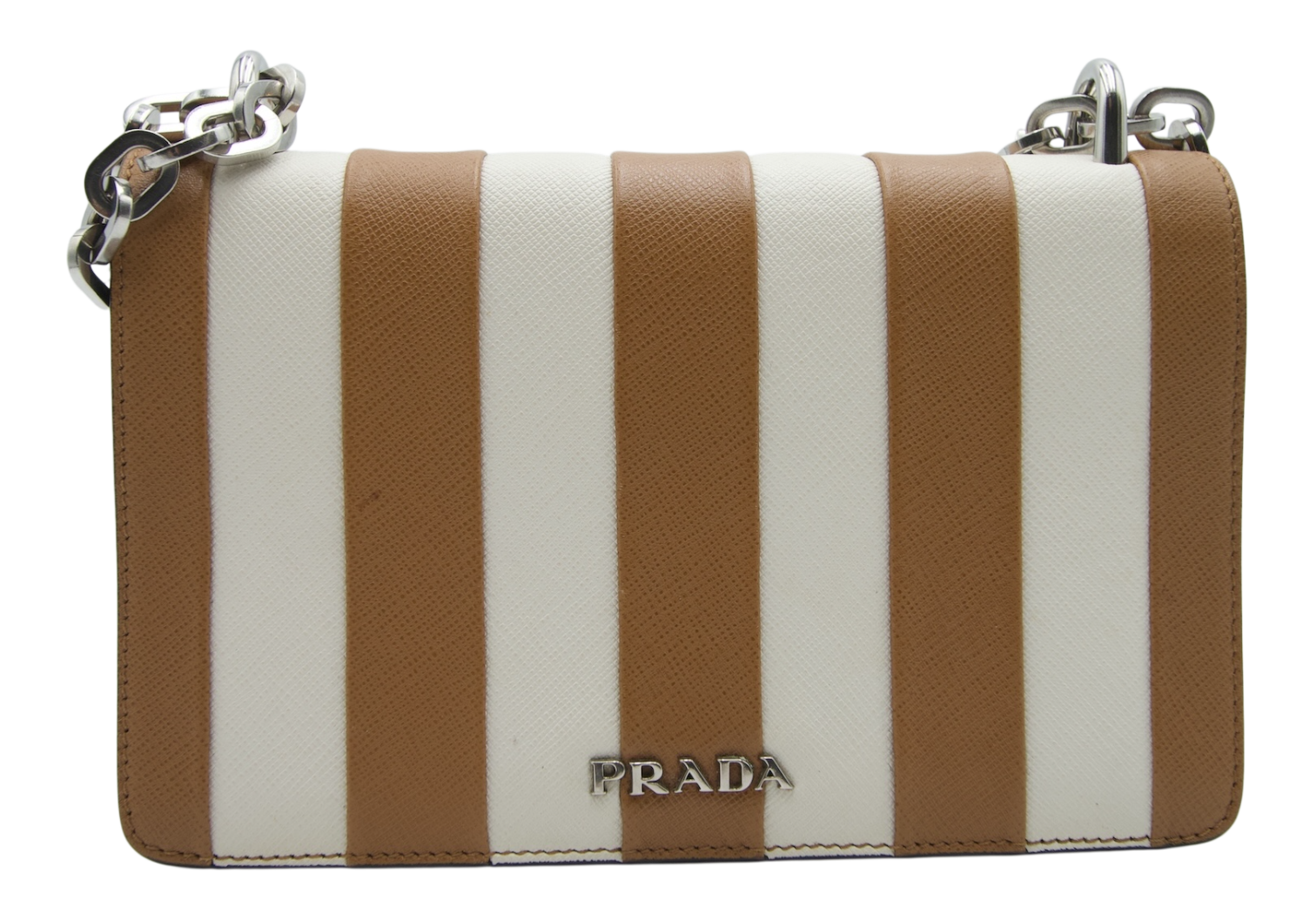 Prada Striped Saffiano Bag