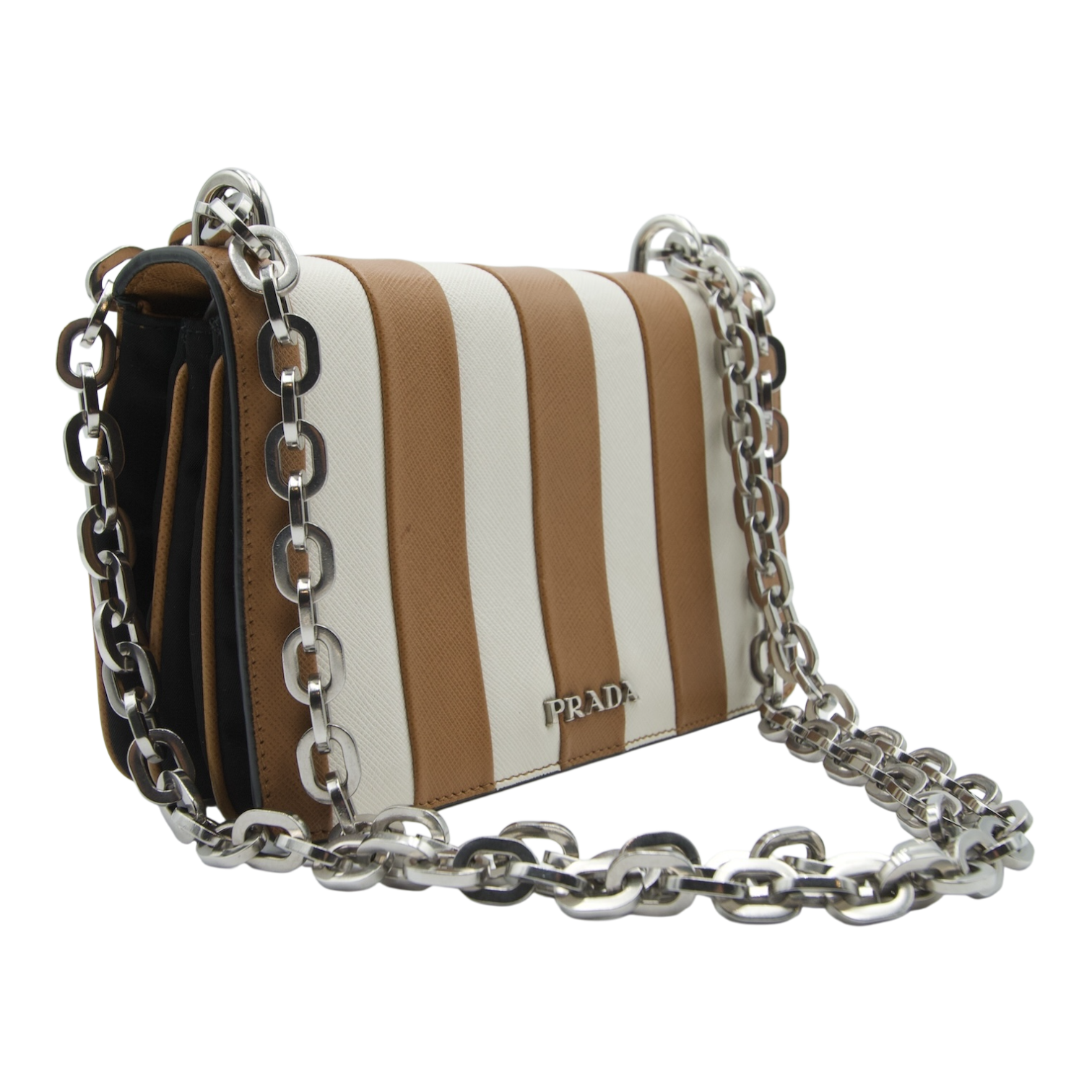 Prada Striped Saffiano Bag