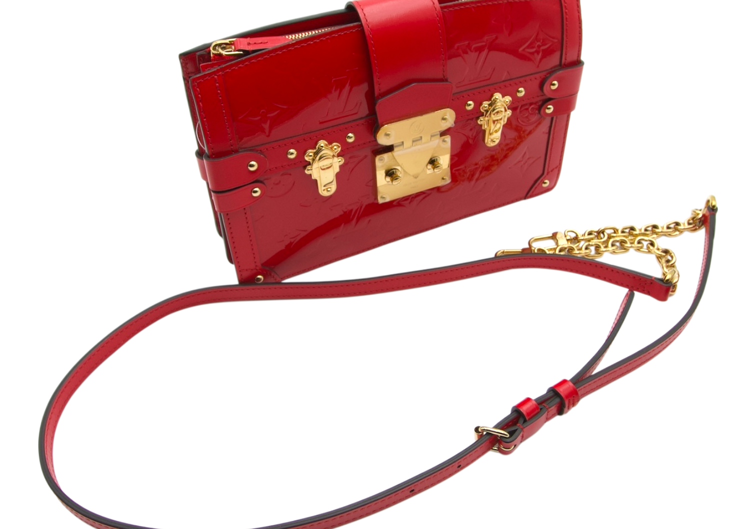 Louis Vuitton Vernis Trunk Clutch Crossbody Red