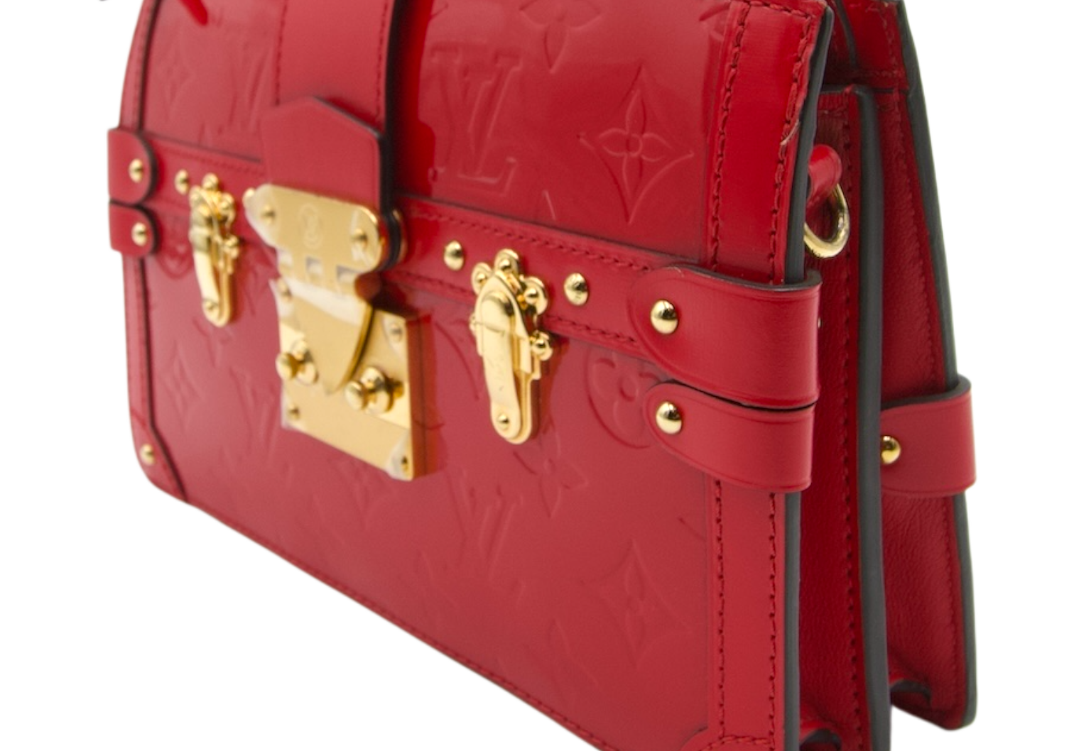 Louis Vuitton Vernis Trunk Clutch Crossbody Red