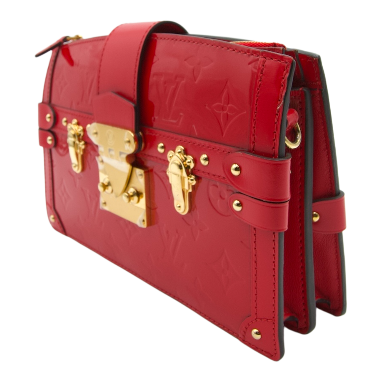 Louis Vuitton Vernis Trunk Clutch Crossbody Red
