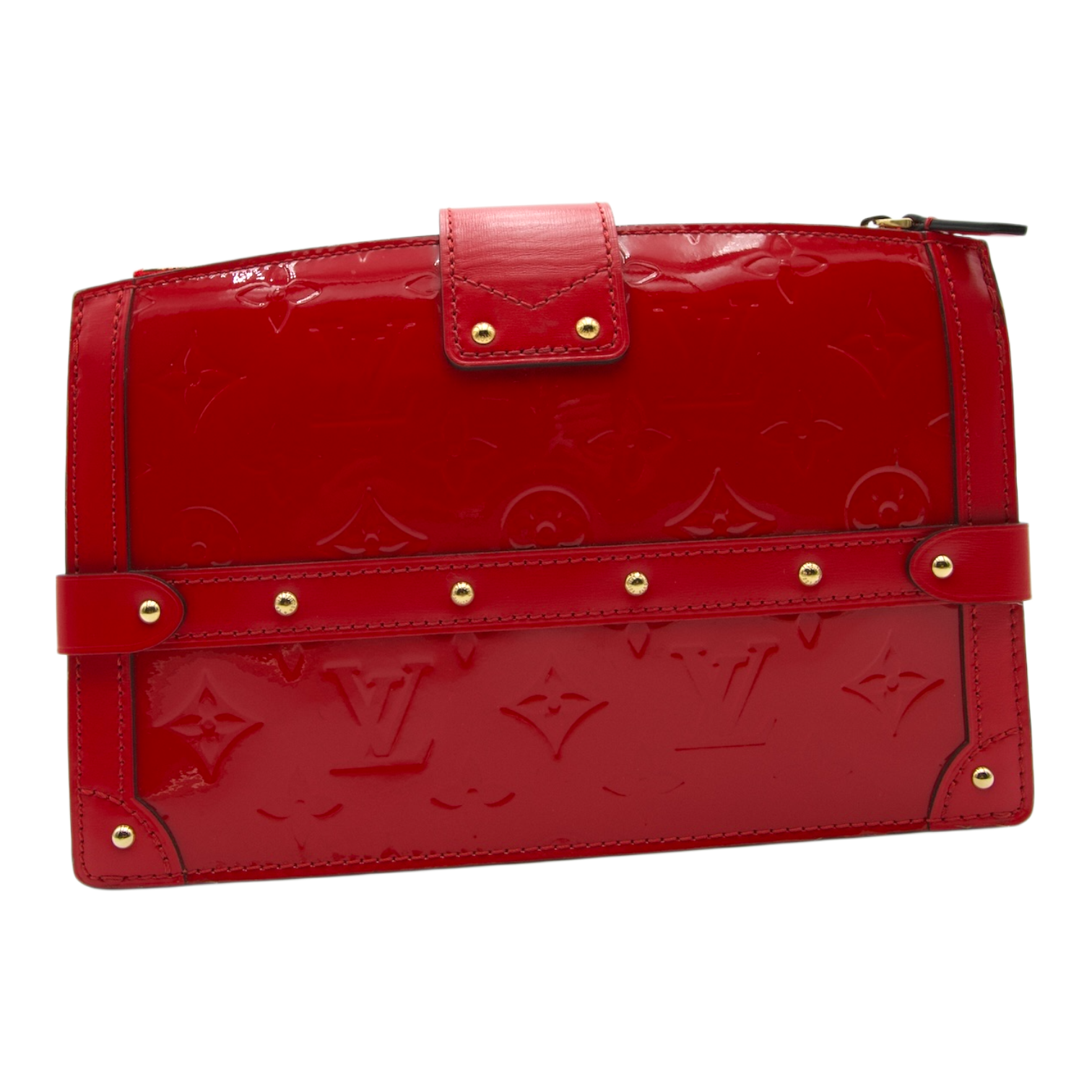 Louis Vuitton Vernis Trunk Clutch Crossbody Red