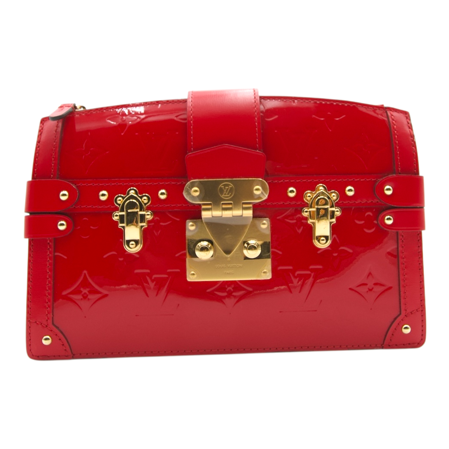 Louis Vuitton Vernis Trunk Clutch Crossbody Red