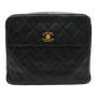 Chanel Matelassé Square Shoulder Bag Black Leather