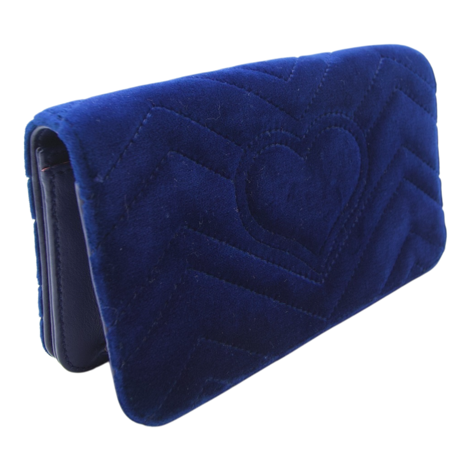 Gucci GG Marmont Chain Flap Velvet Blue Crossbody Bag