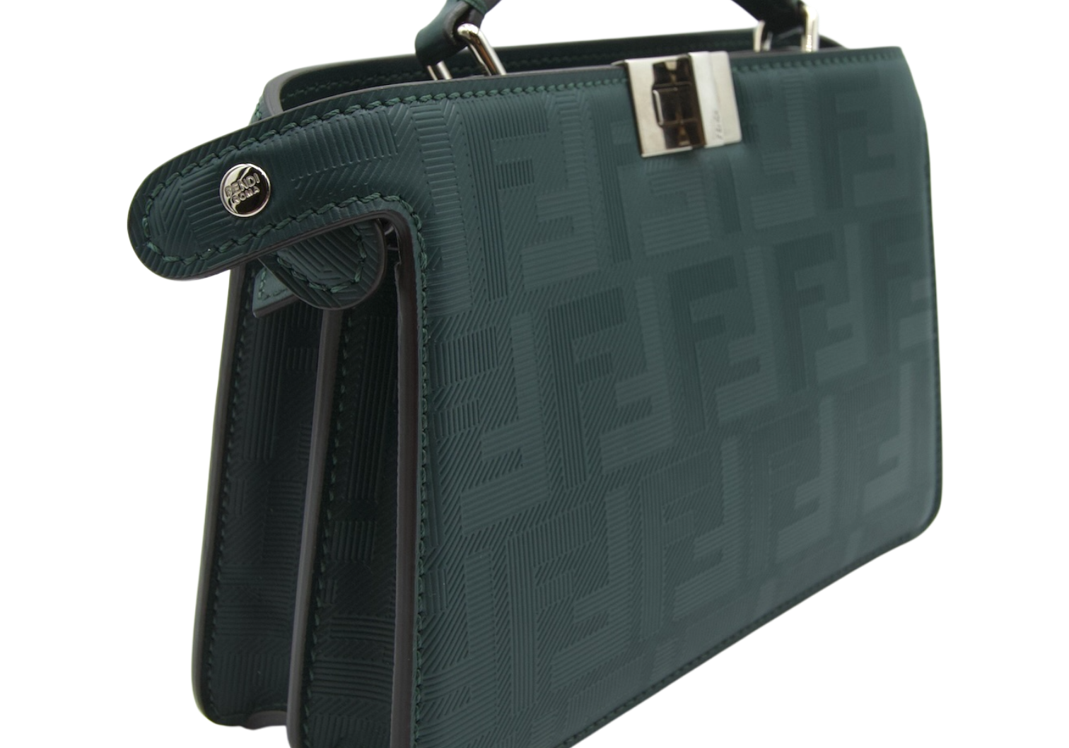 Fendi Peekaboo Iconic Mini Top Handle Bag Dark Green