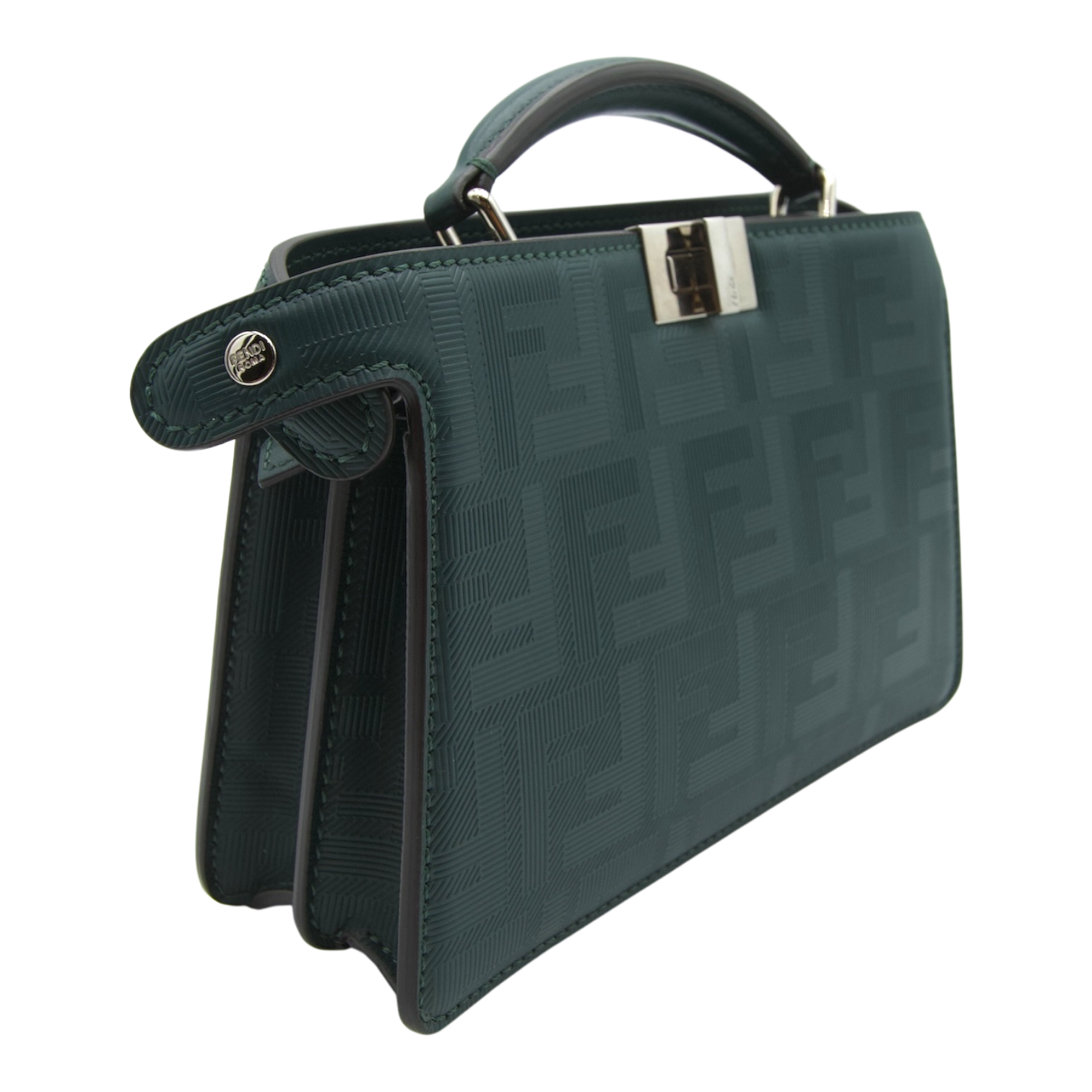 Fendi Peekaboo Iconic Mini Top Handle Bag Dark Green