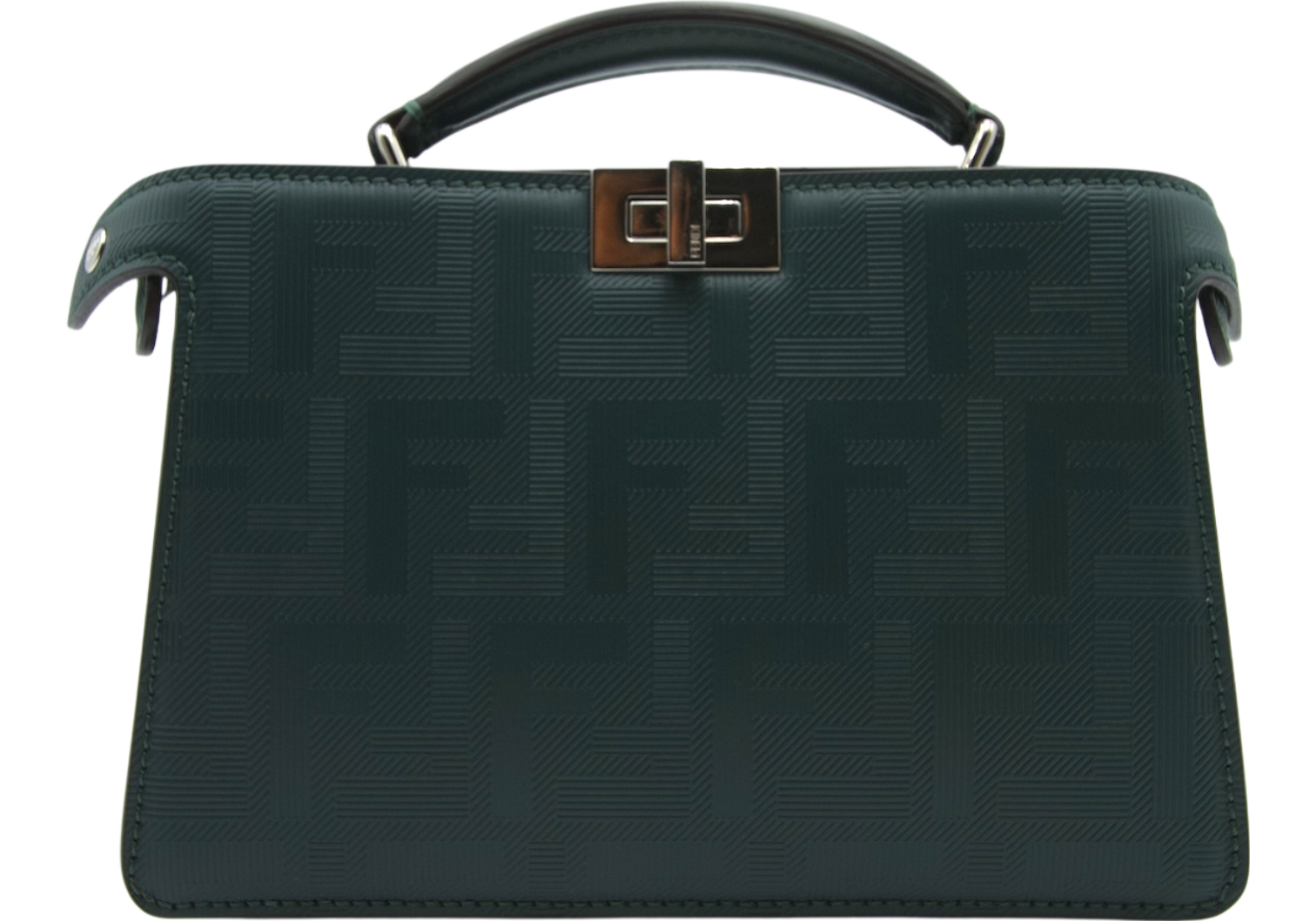 Fendi Peekaboo Iconic Mini Top Handle Bag Dark Green