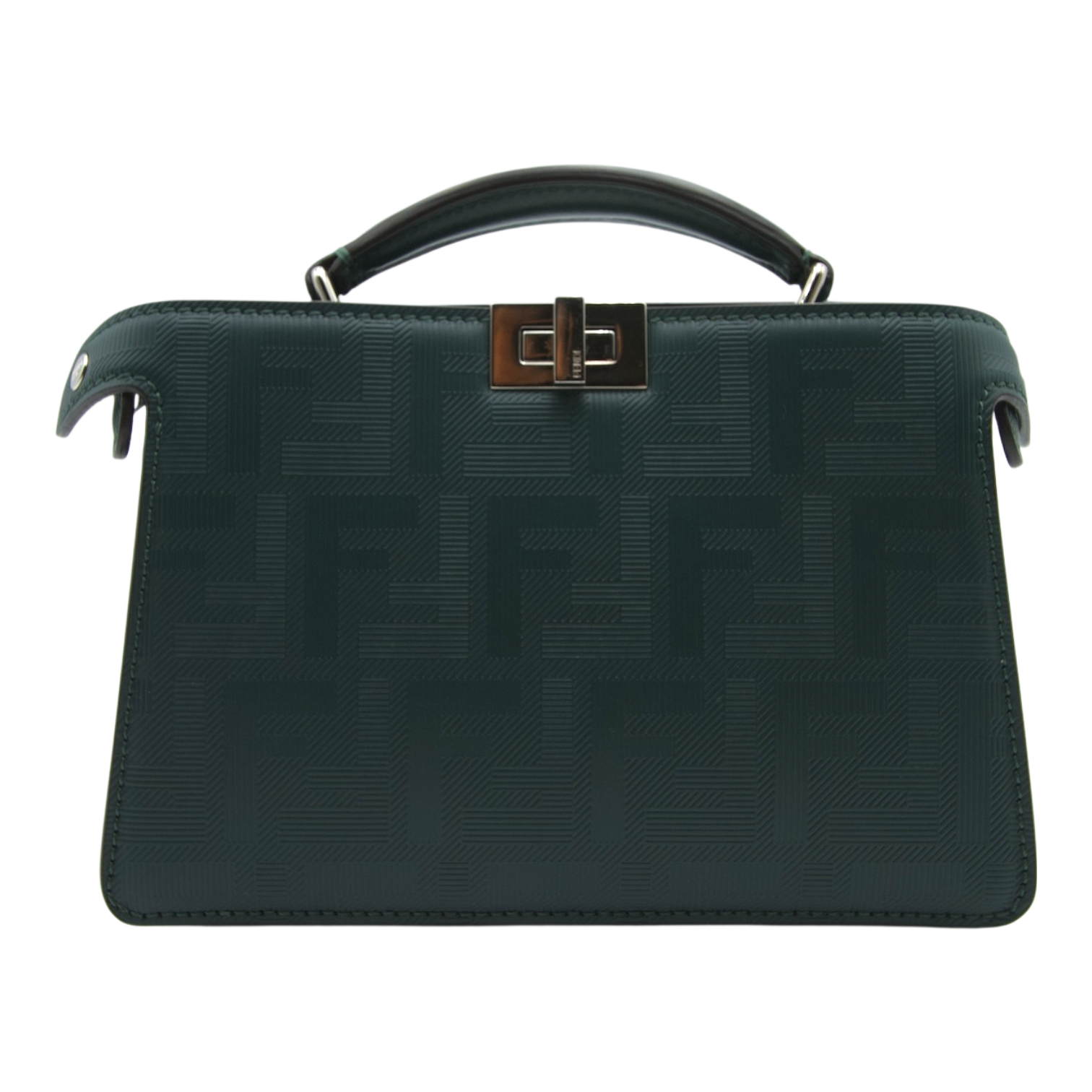 Fendi Peekaboo Iconic Mini Top Handle Bag Dark Green