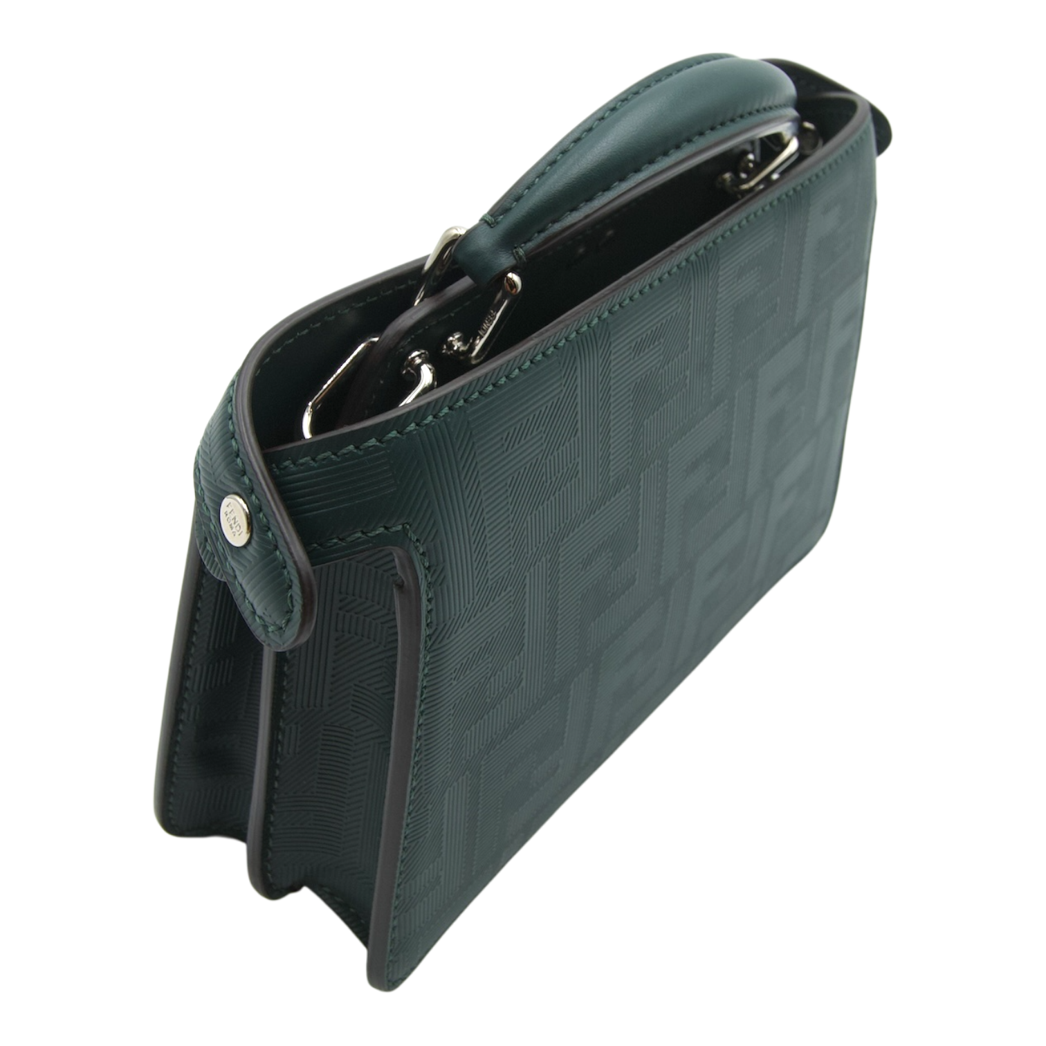 Fendi Peekaboo Iconic Mini Top Handle Bag Dark Green