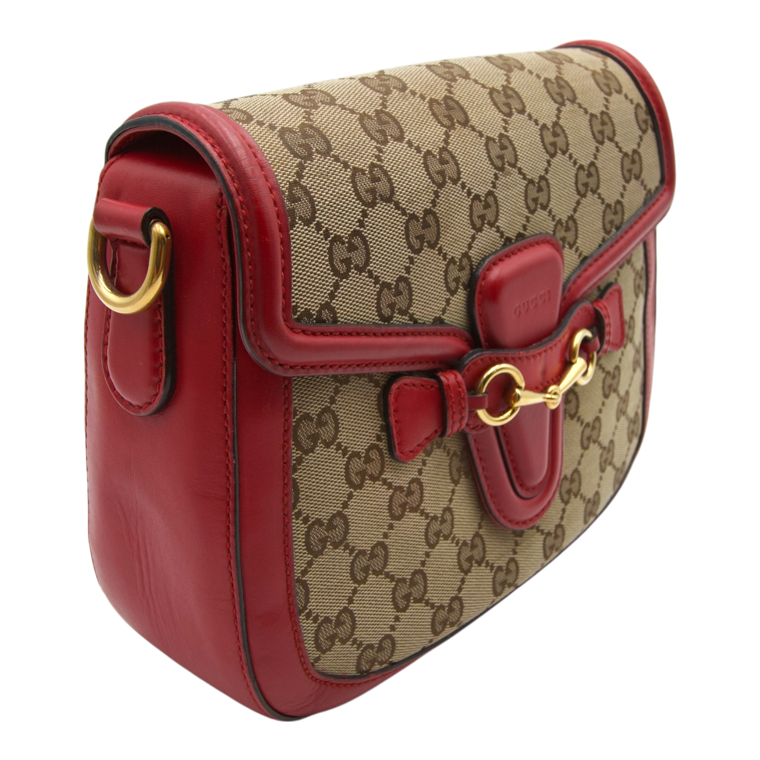 Gucci Lady Web Red Leather Shoulder Bag