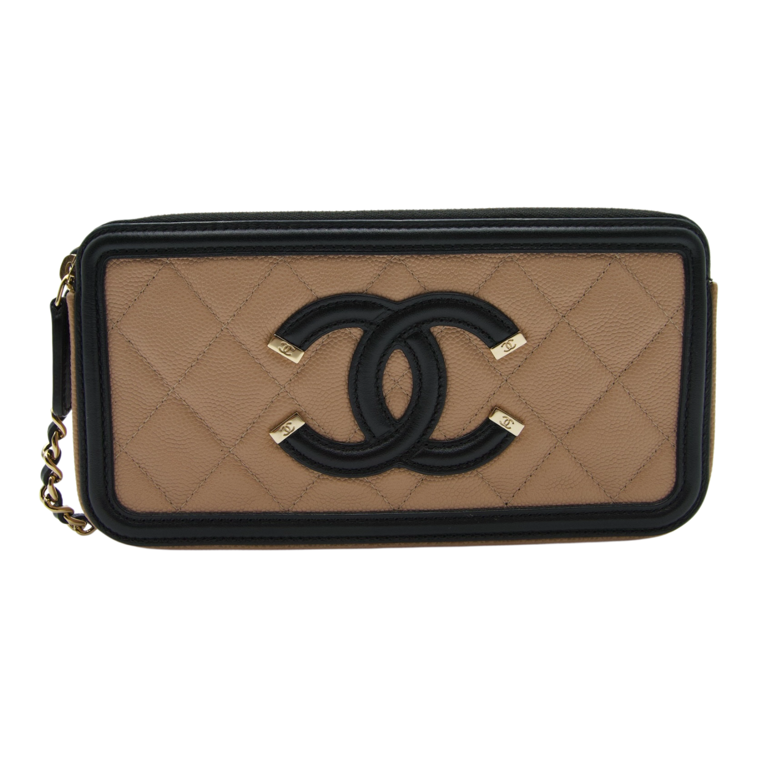 Chanel Filigree Crossbody Bag Beige Nude