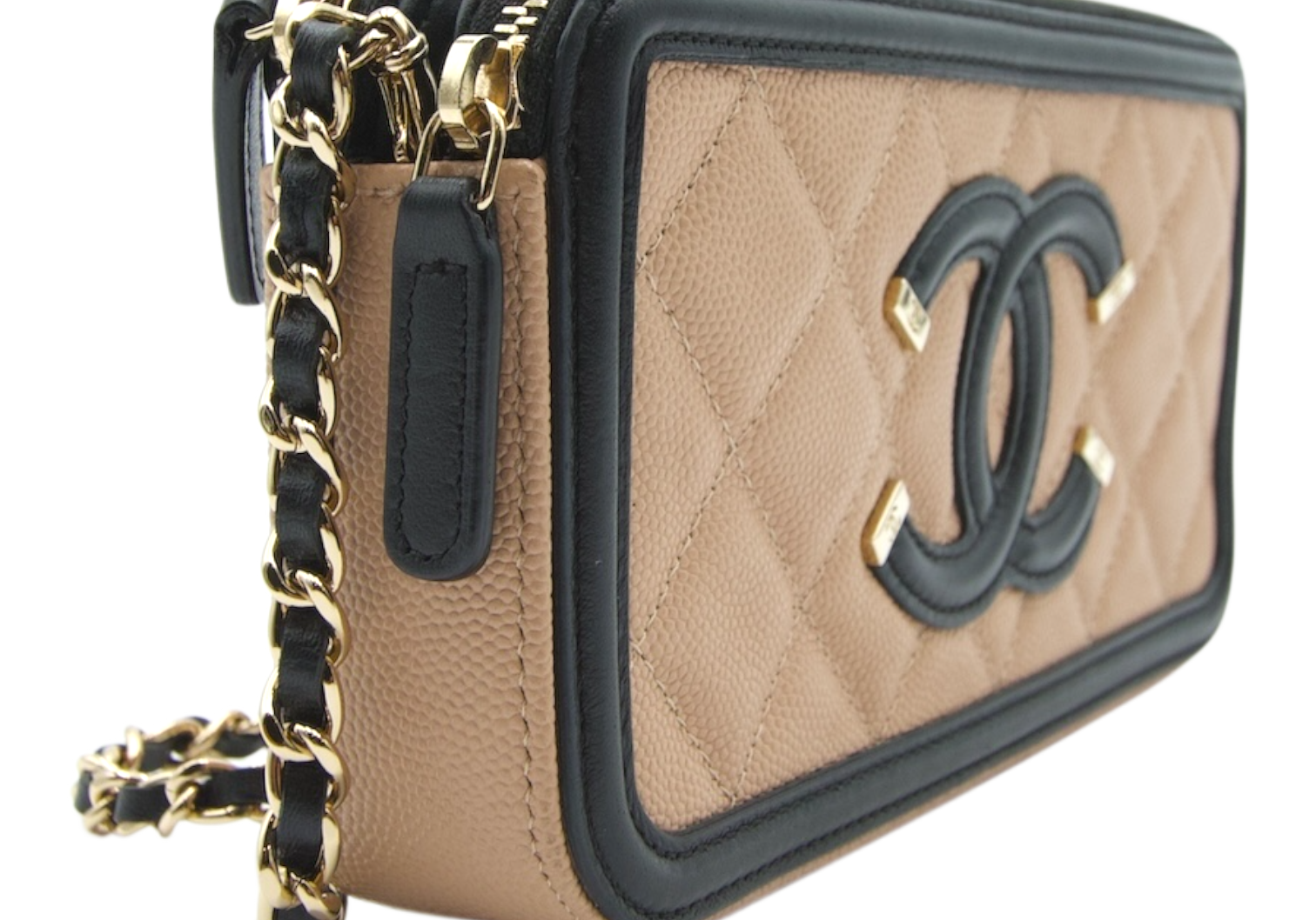 Chanel Filigree Crossbody Bag Beige Nude
