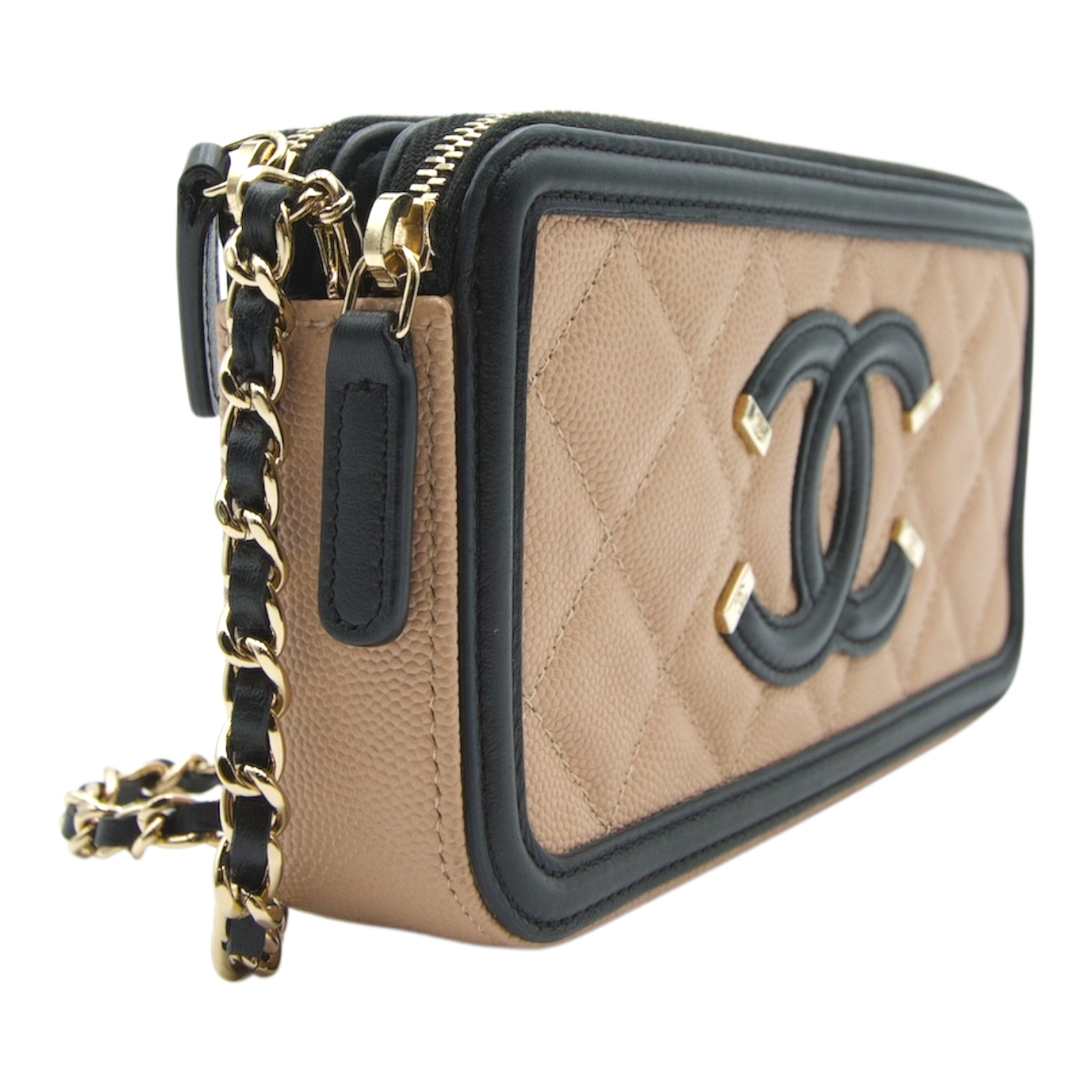 Chanel Filigree Crossbody Bag Beige Nude