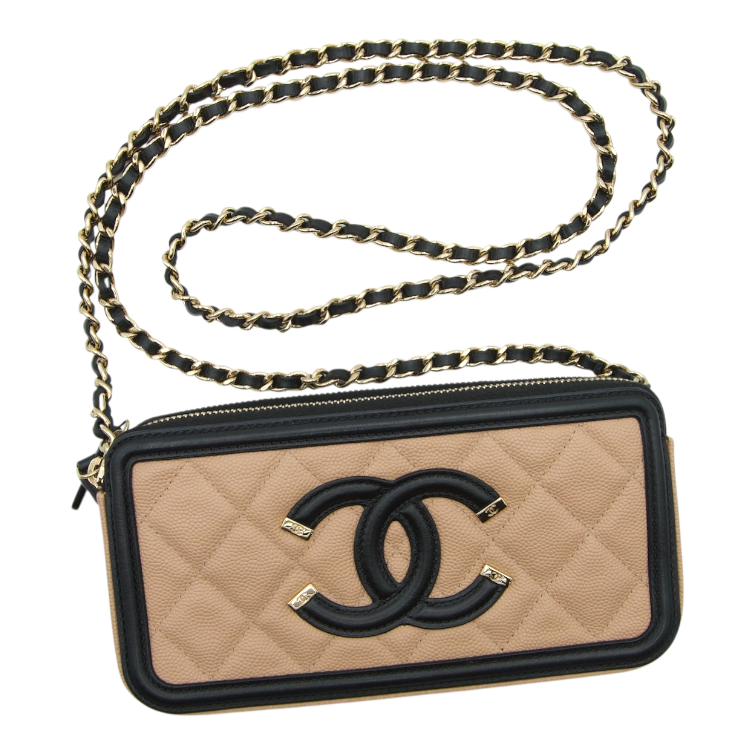 Chanel Filigree Crossbody Bag Beige Nude