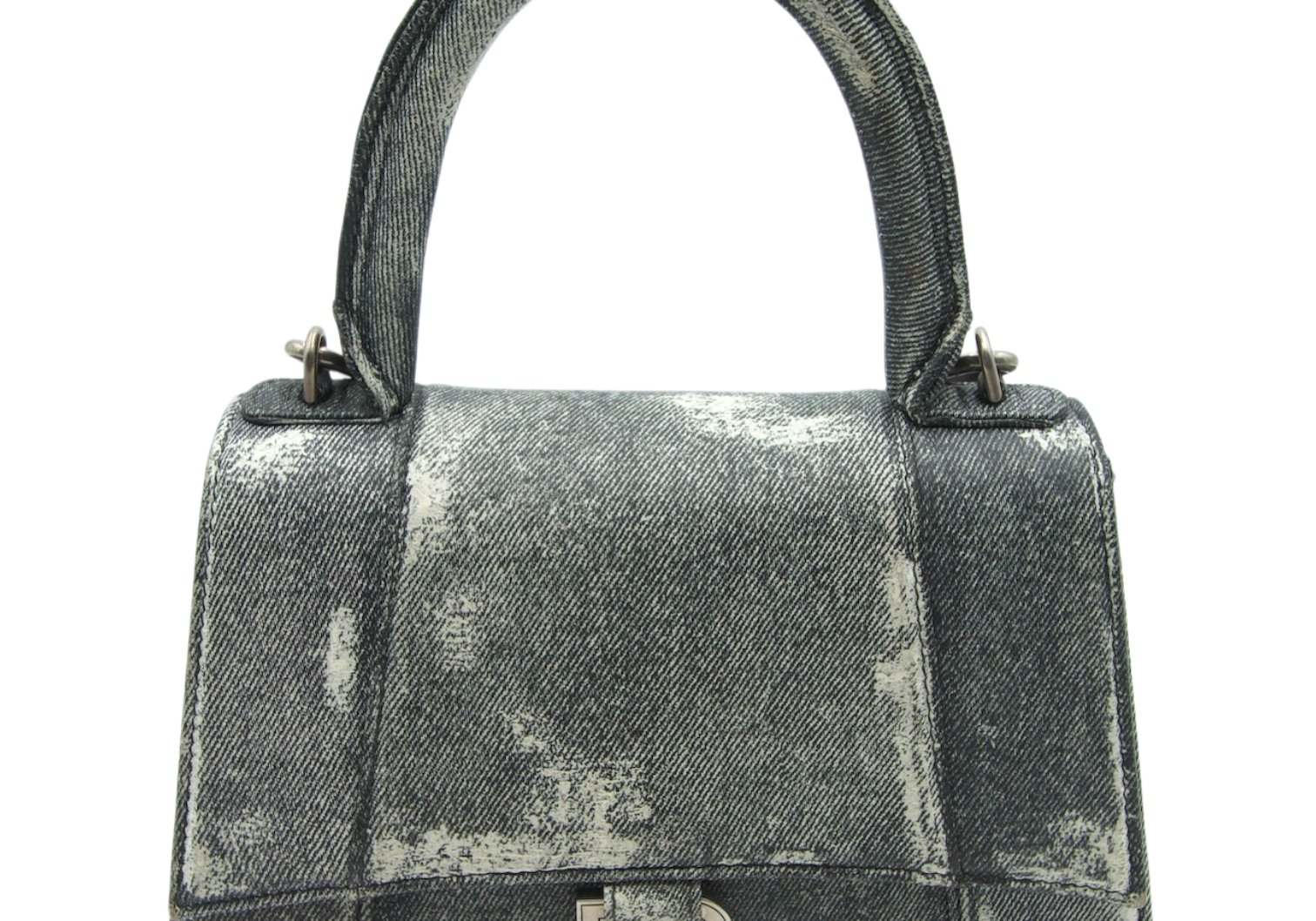 Balenciaga Hourglass Bag Distressed Denim