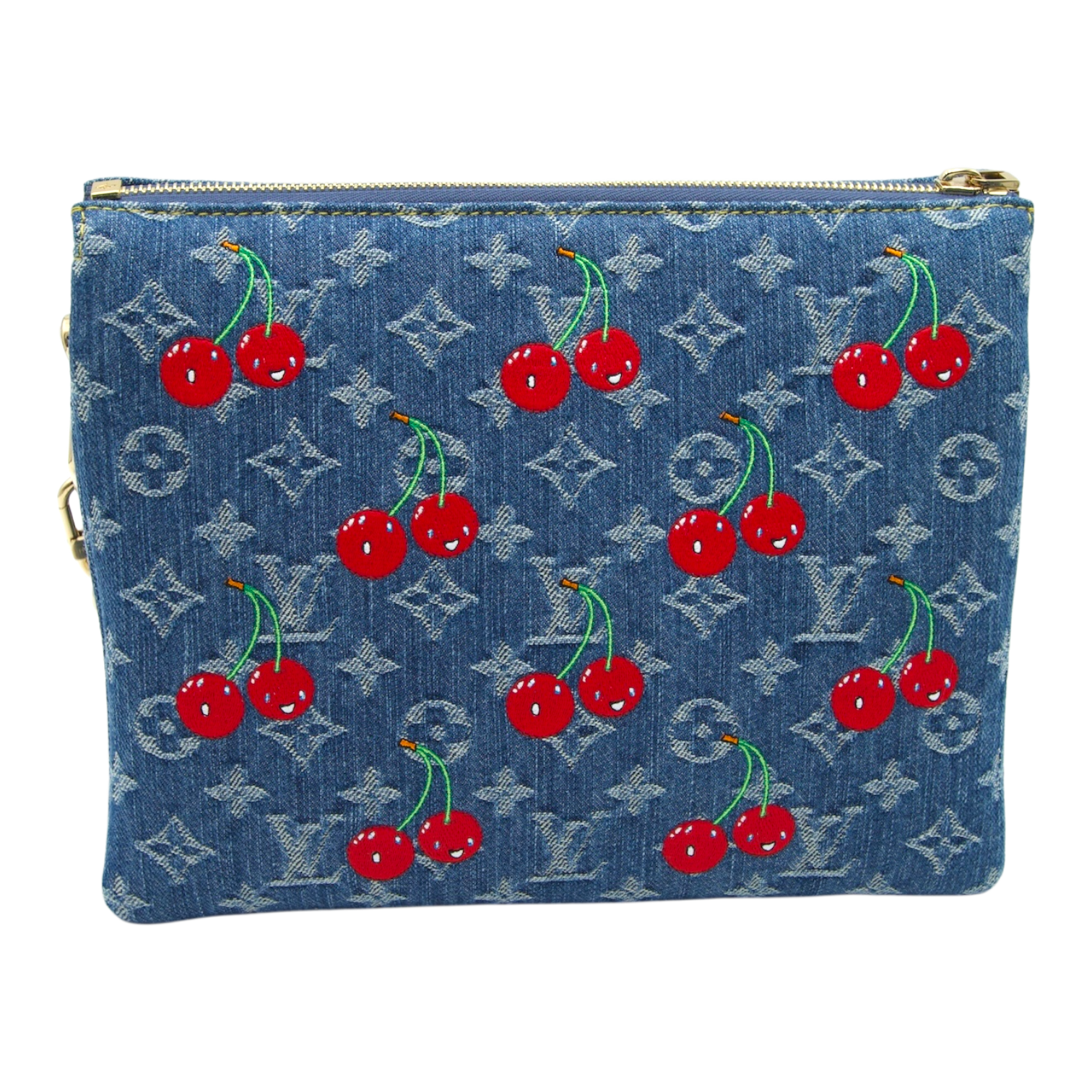 Louis Vuitton Murakami Cherries Denim Coussin