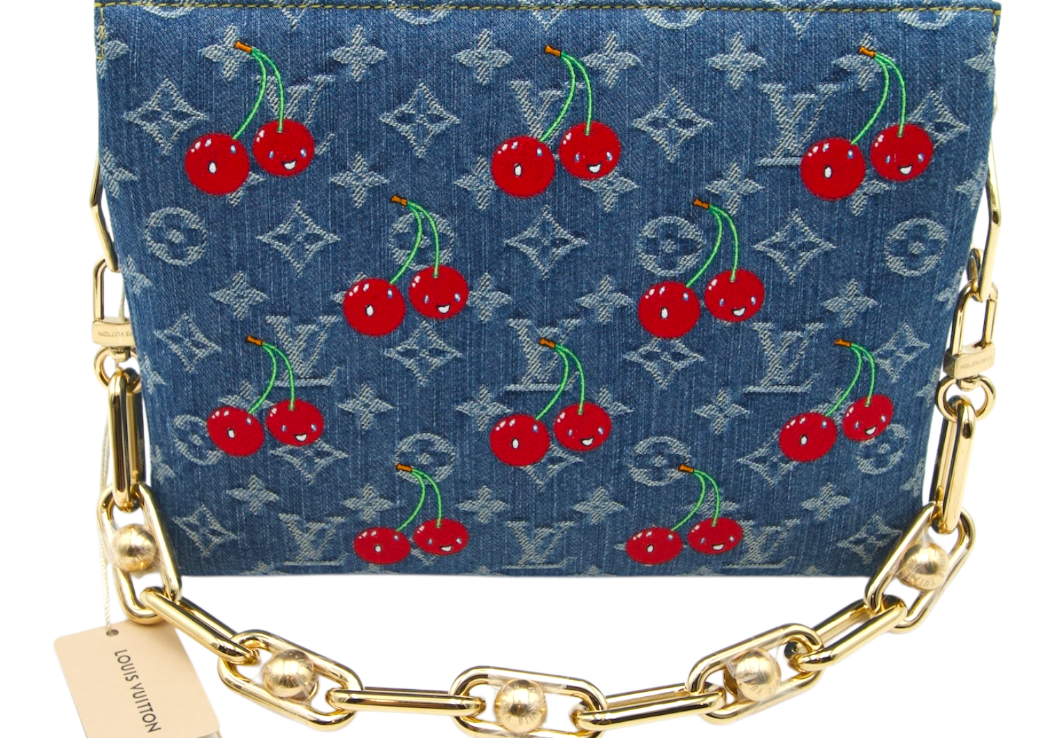 Louis Vuitton Murakami Cherries Denim Coussin
