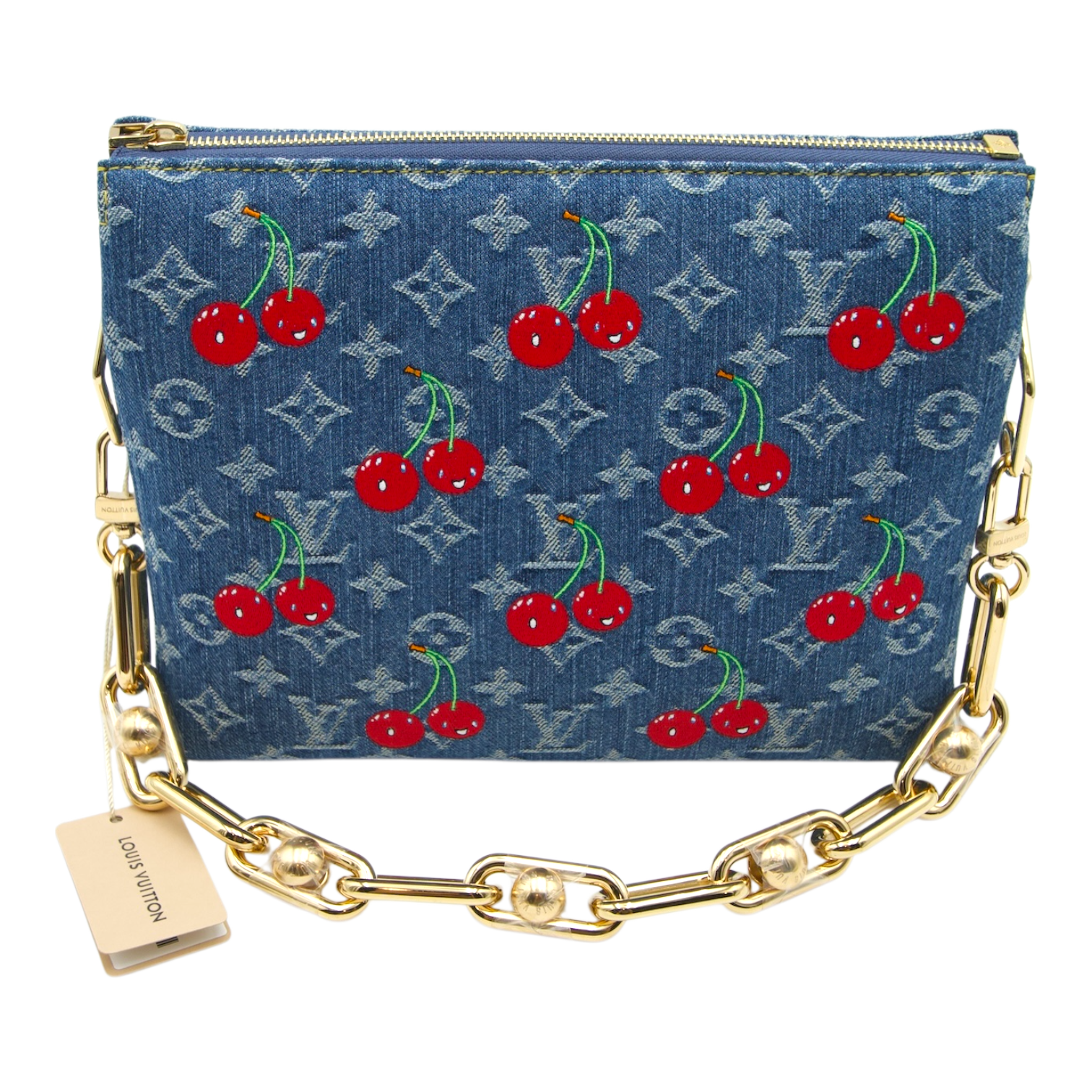 Louis Vuitton Murakami Cherries Denim Coussin