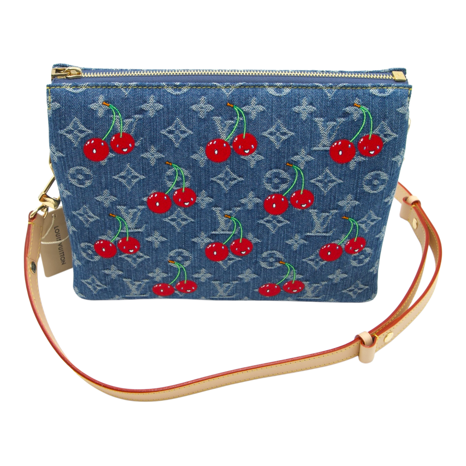 Louis Vuitton Murakami Cherries Denim Coussin