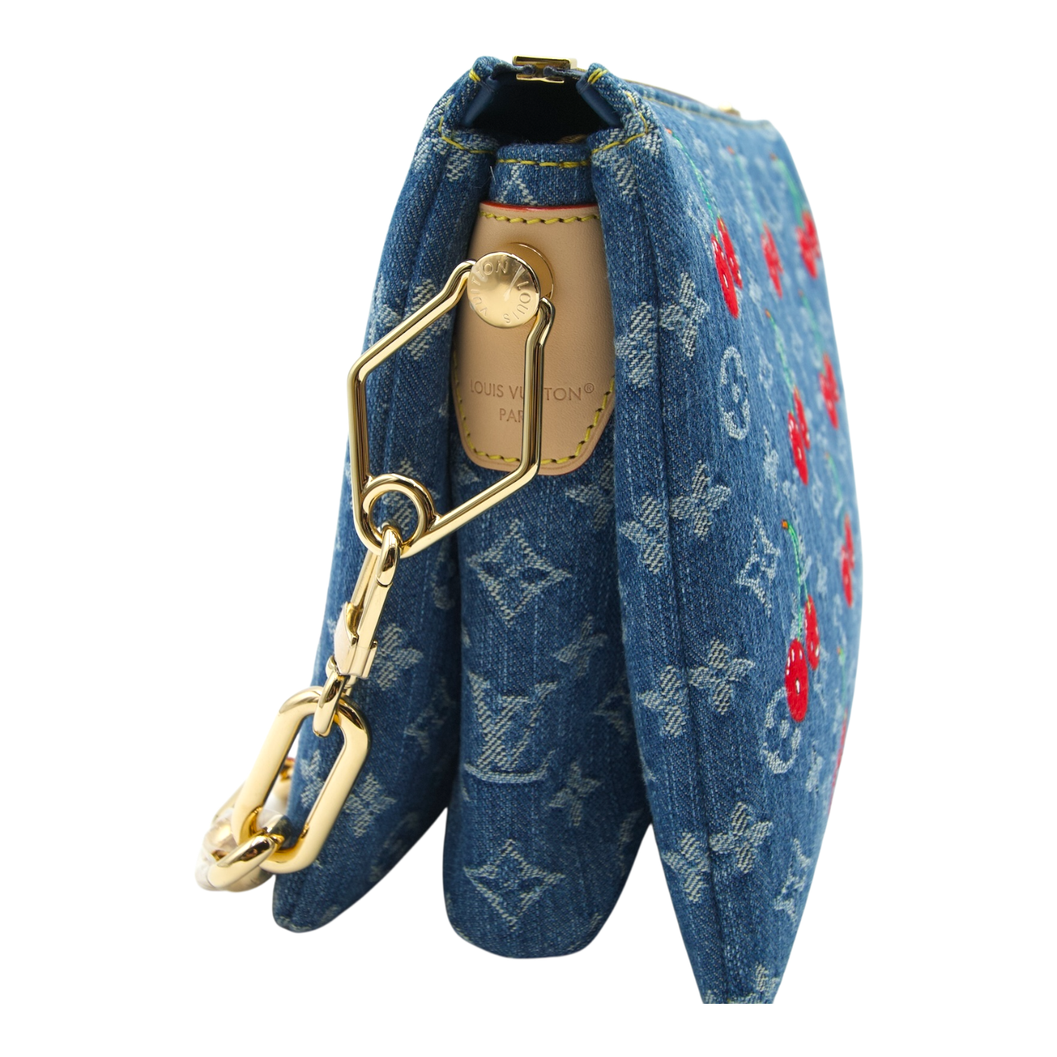 Louis Vuitton Murakami Cherries Denim Coussin