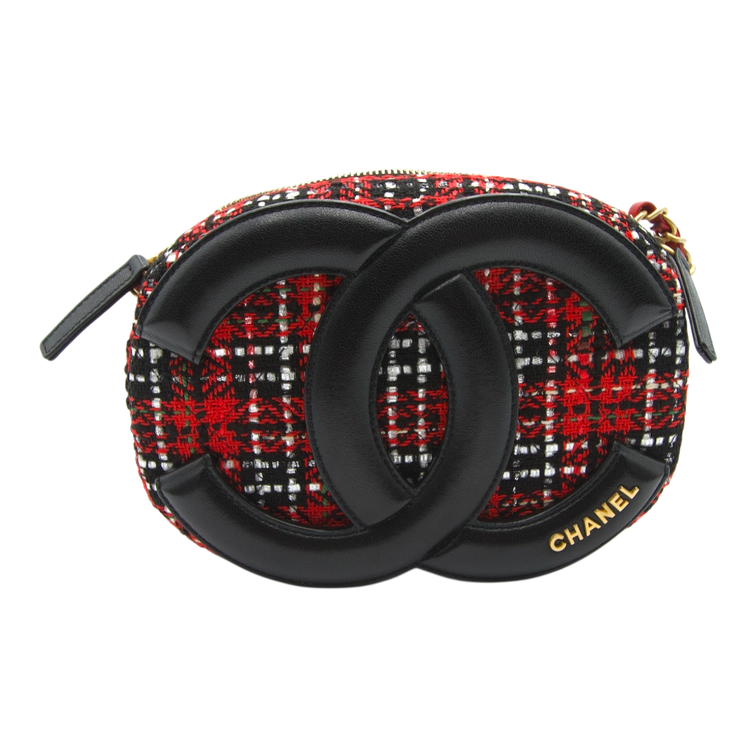 Chanel Coco Midnight CC Bag Multicolor Red/Black/White Tweed