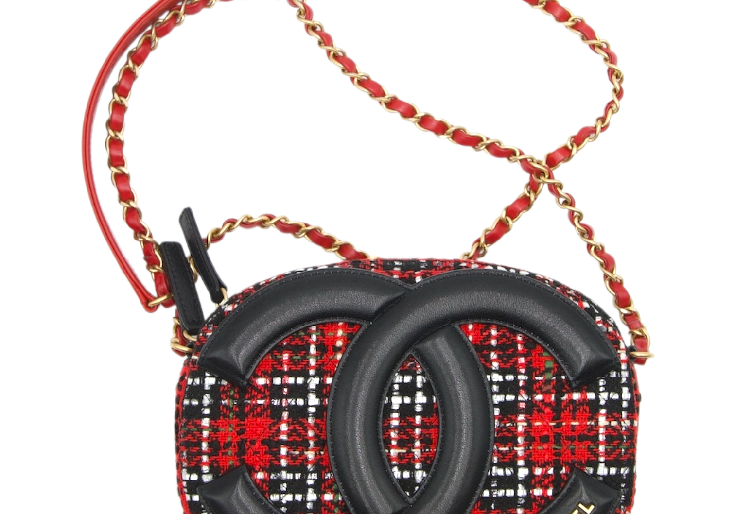Chanel Coco Midnight CC Bag Multicolor Red/Black/White Tweed