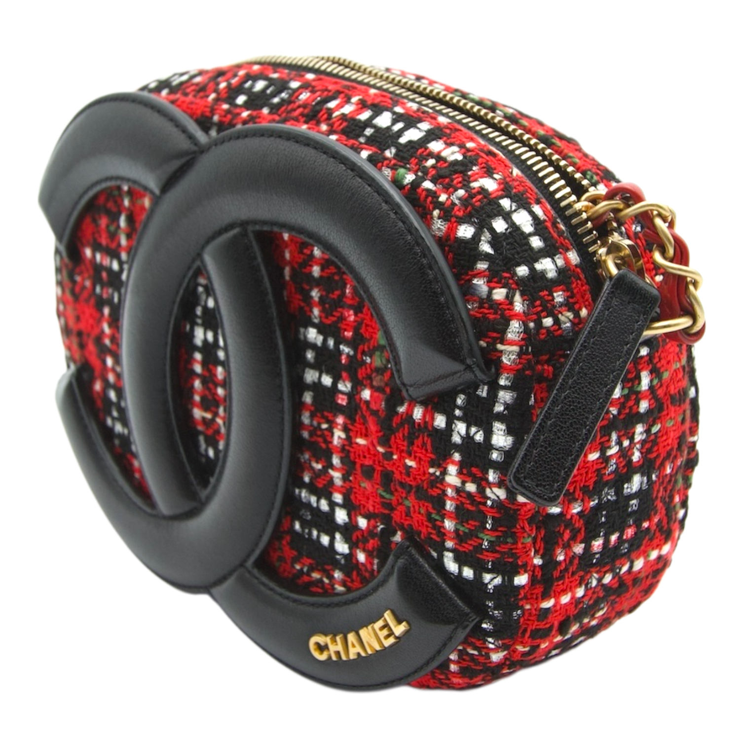 Chanel Coco Midnight CC Bag Multicolor Red/Black/White Tweed
