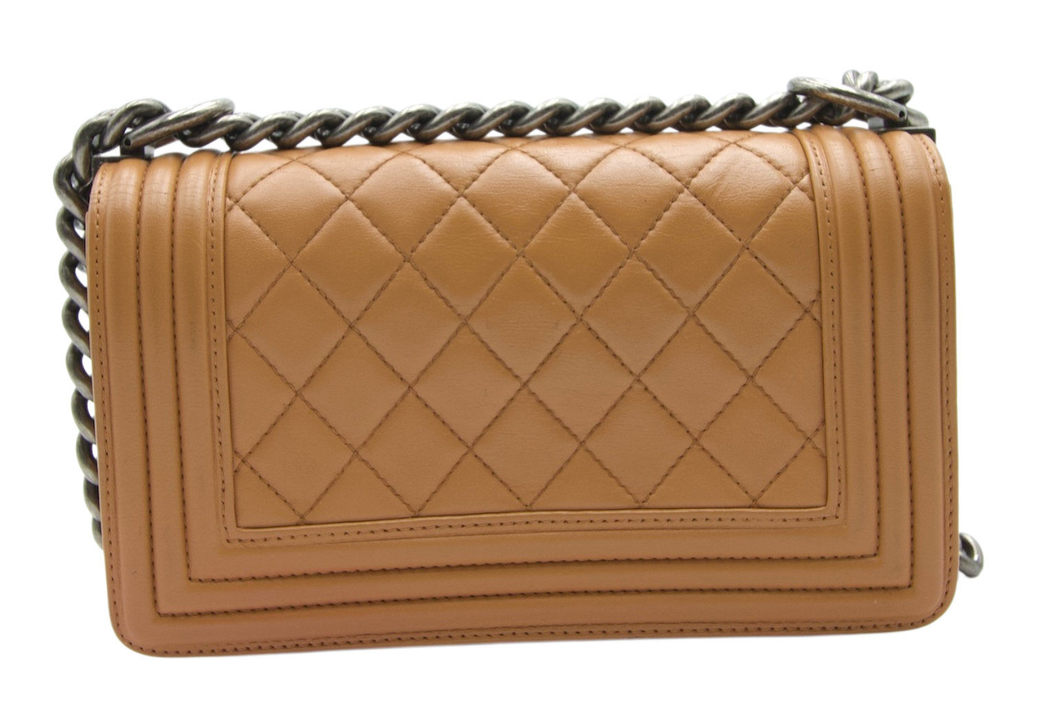 Chanel Boy Flap Bag Quilted Calfskin Tan