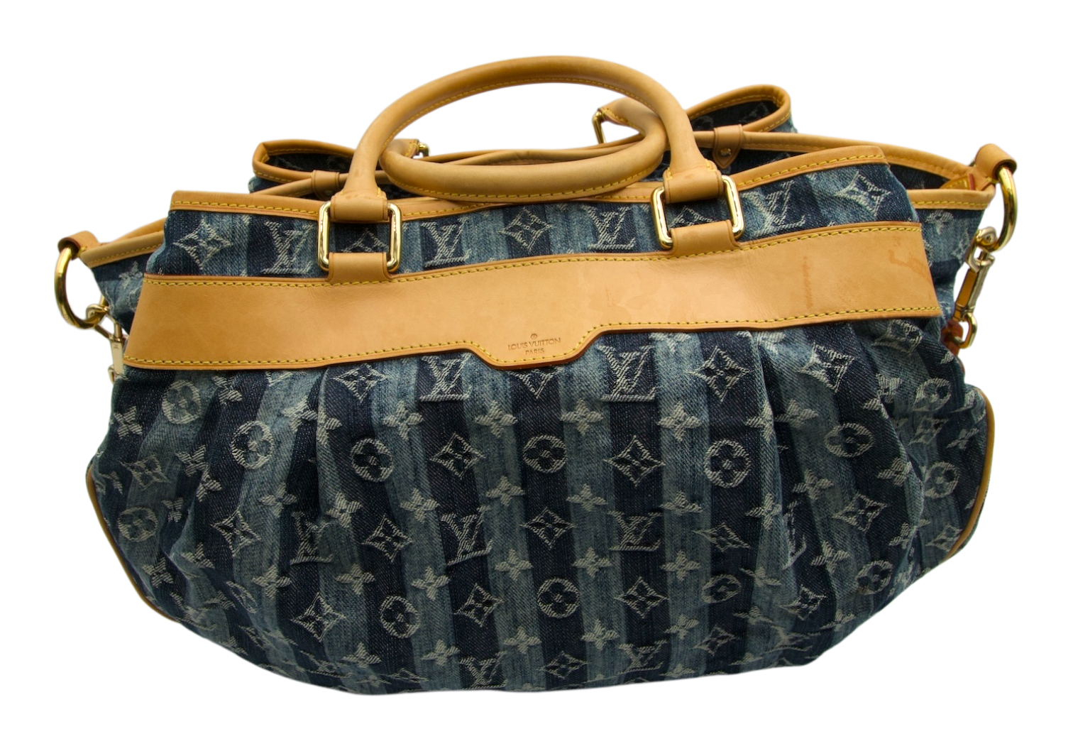 Louis Vuitton Denim Cabas Raye GM