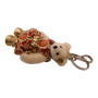Prada Embroidered Plush Bear Bag Charm Beige/Red