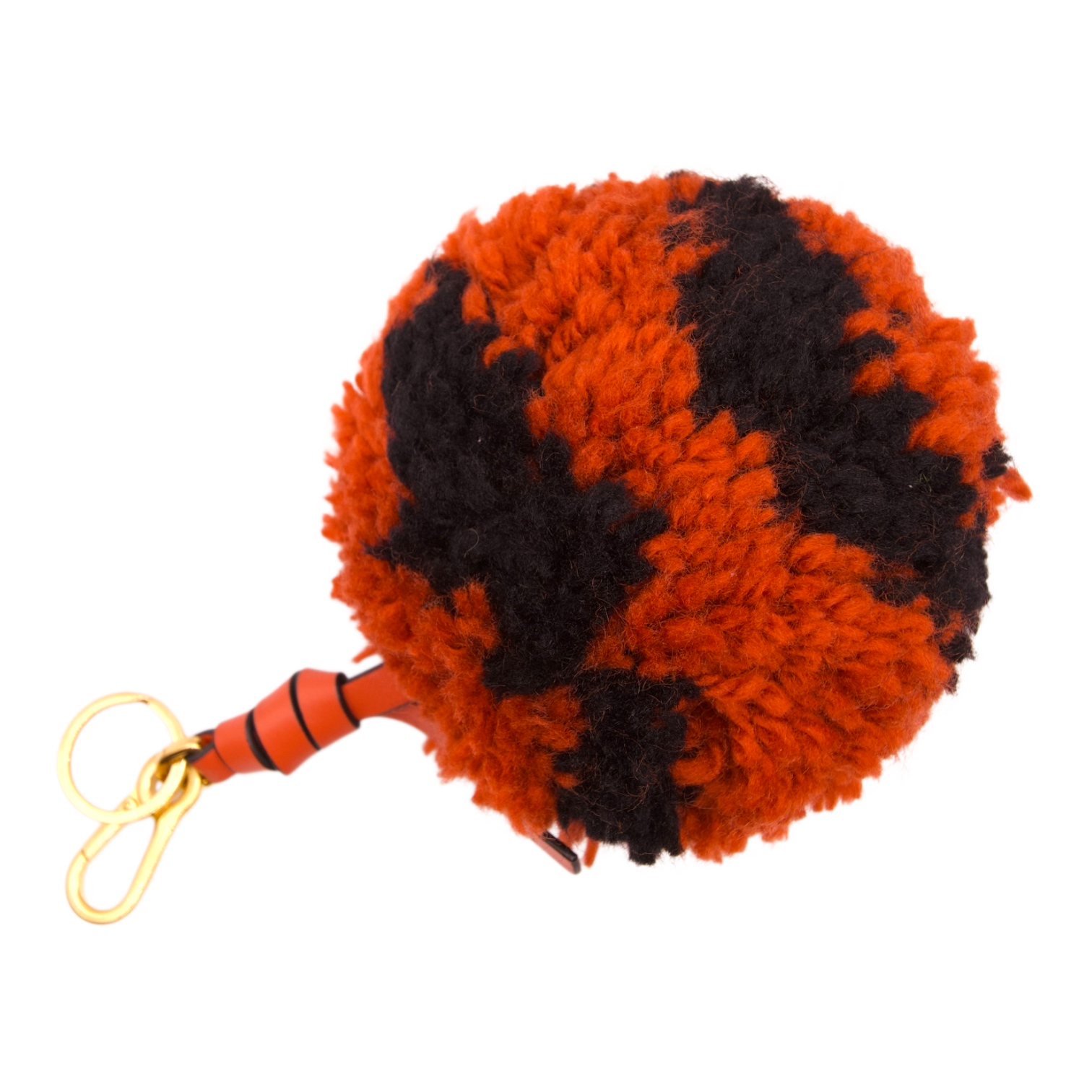 Loewe Leather Handbag Charm Brown Black Orange