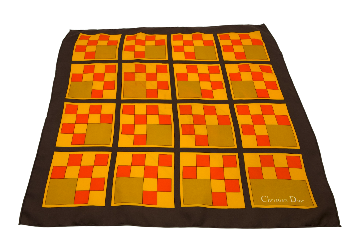Dior Vintage Geometric Silk Scarf