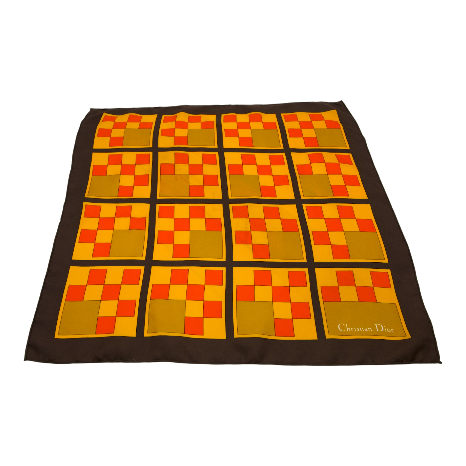 Dior Vintage Geometric Silk Scarf