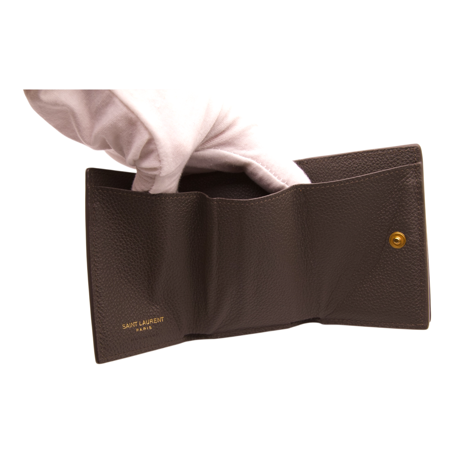 YSL Cassandre Bifold Wallet Moss Green