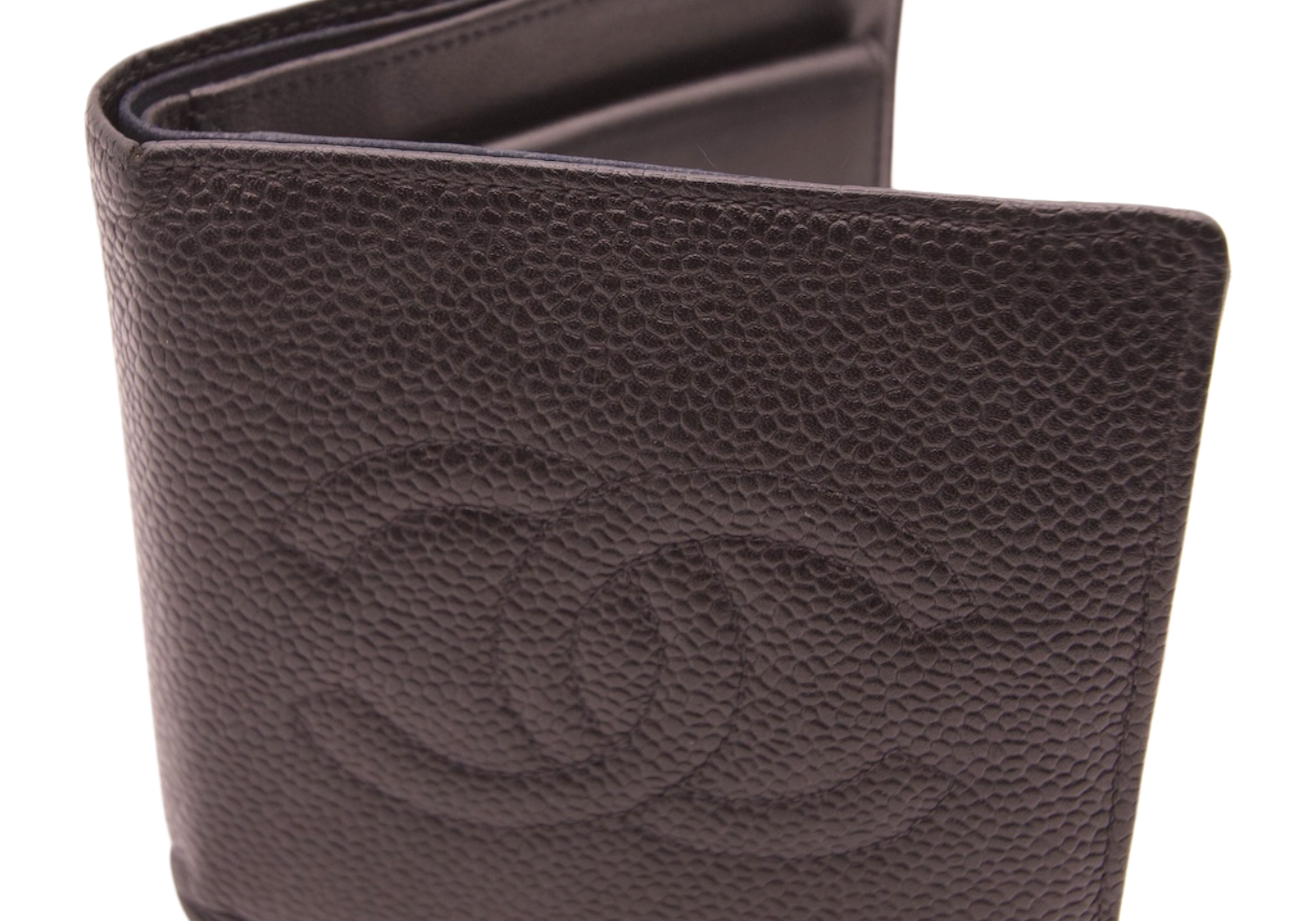 Chanel Caviar Leather Bifold Wallet Dark Brown