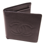 Chanel Caviar Leather Bifold Wallet Dark Brown