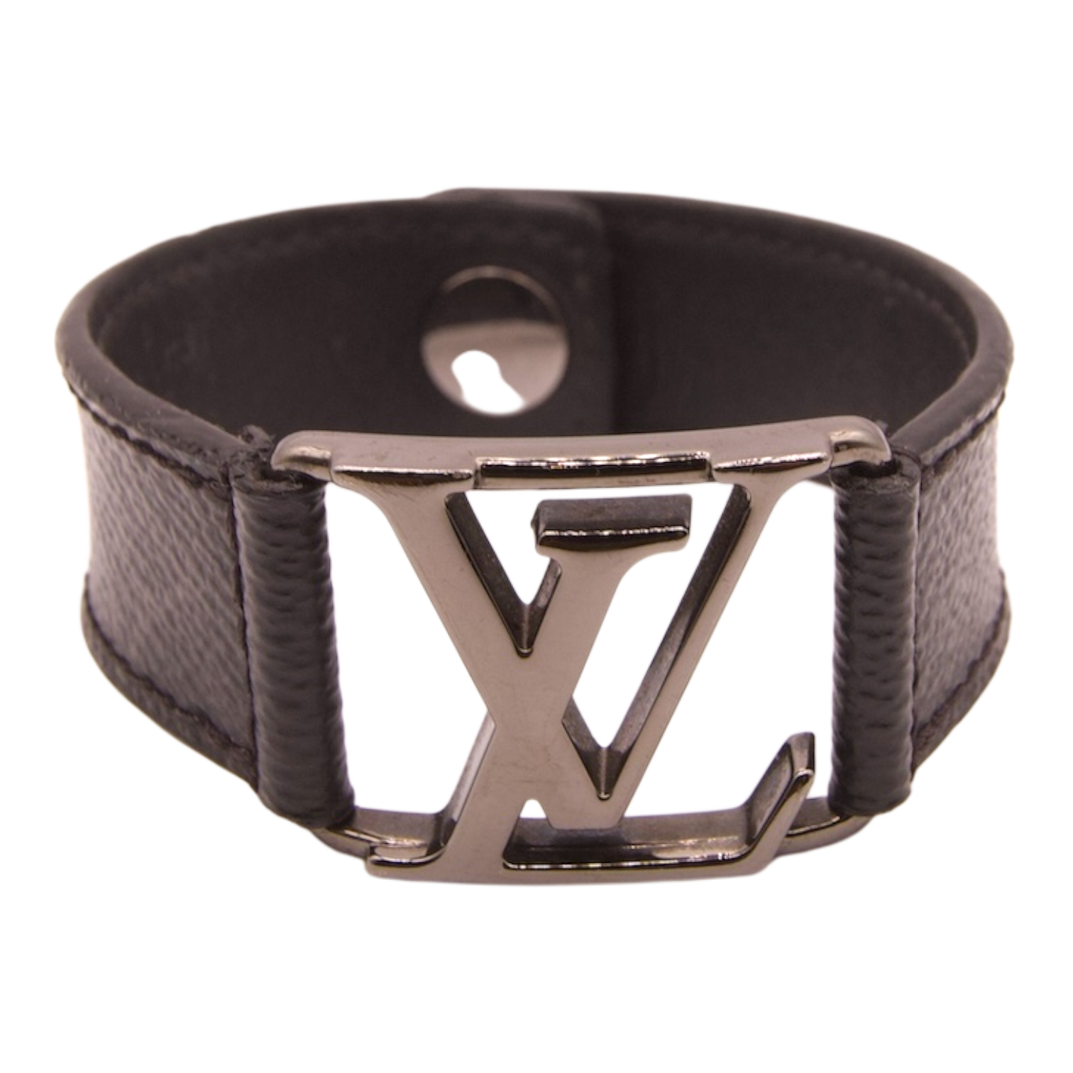 Louis Vuitton Hockenheim Bracelet Black Leather