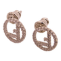 Fendi silver-tone stud earrings with crystal-encrusted “F” logo