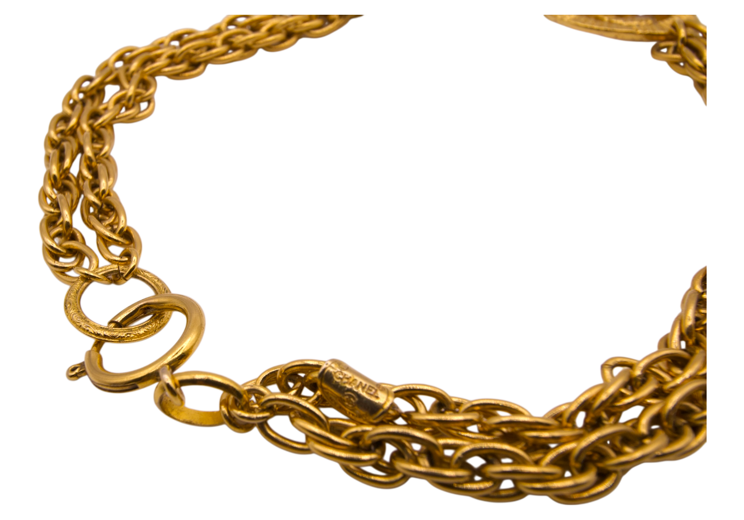 Vintage Chanel Gold Plated Multi Chain Necklace