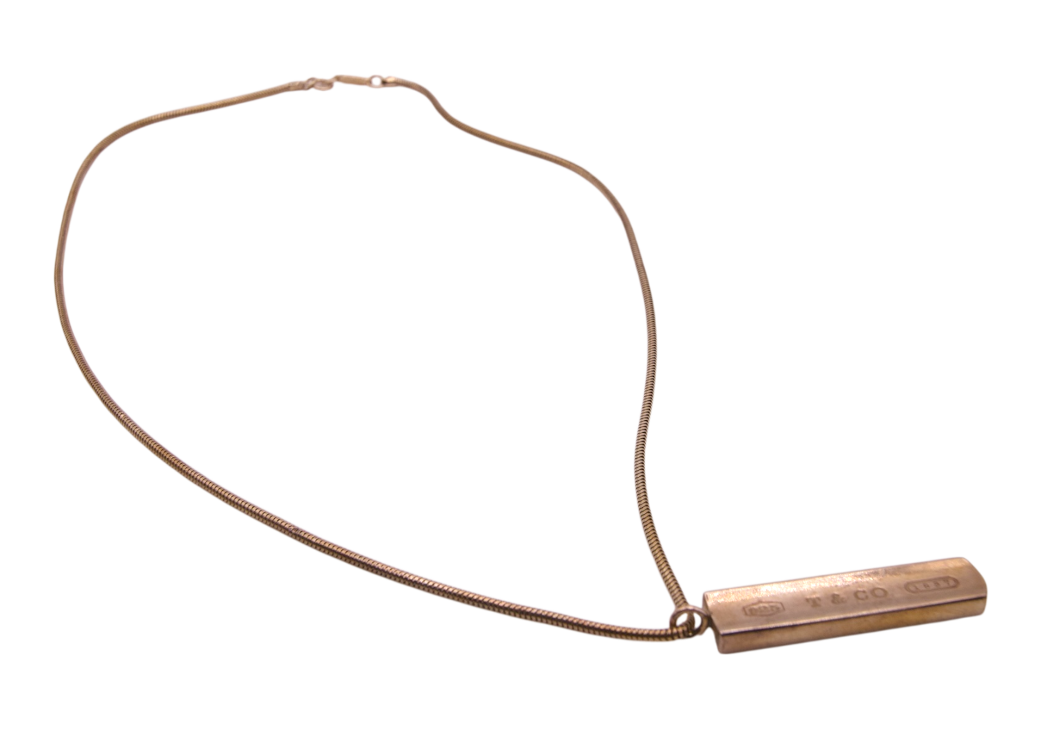 Tiffany & Co. Sterling Silver Bar Pendant Necklace