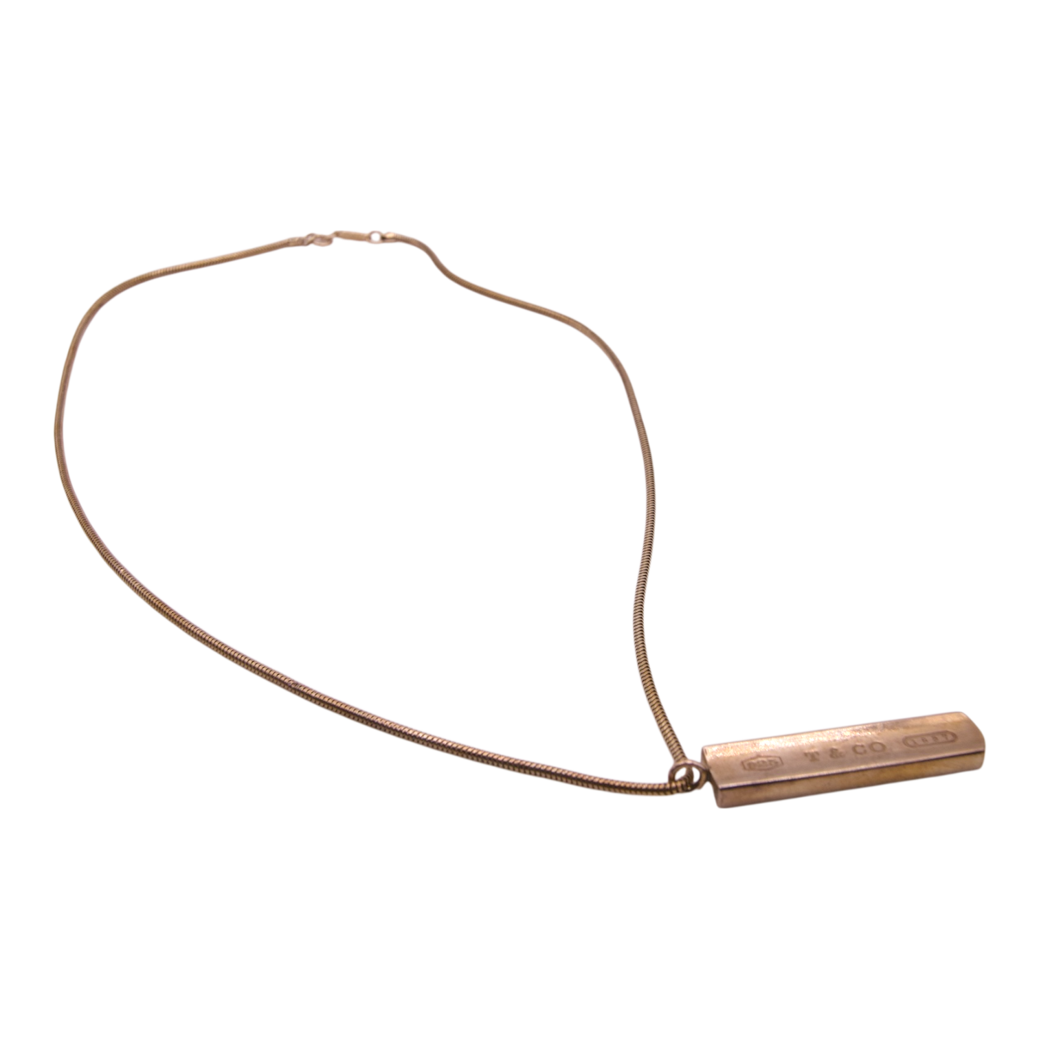Tiffany & Co. Sterling Silver Bar Pendant Necklace