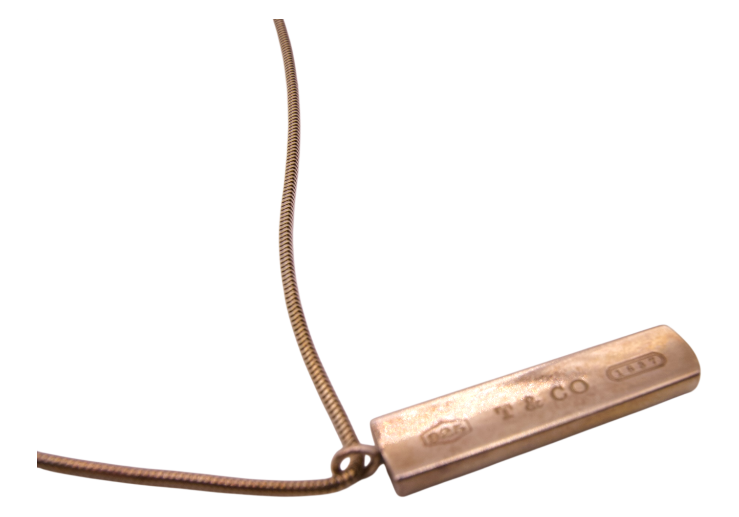 Tiffany & Co. Sterling Silver Bar Pendant Necklace