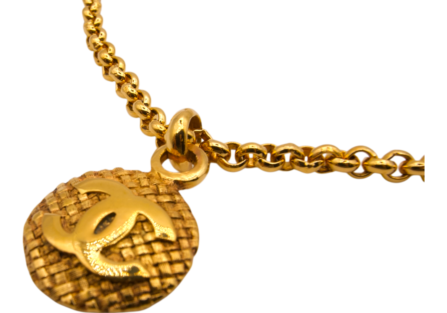 Chanel Gold Bracelet Textured CC Charm